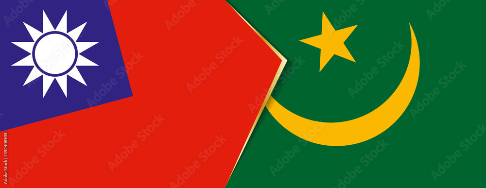 Taiwan and Mauritania flags, two vector flags. Taiwan and Mauritania flags, two vector flags.