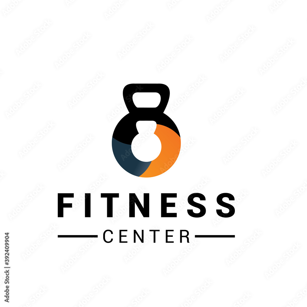 gym fitness with barbell logo icon vector template.