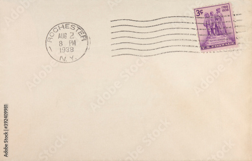 post letter mail brief vintage retro alt old welle usa amerika america rochester 1938 briefmarke stamp briefumschlag envelope lila purple northwest territory photo