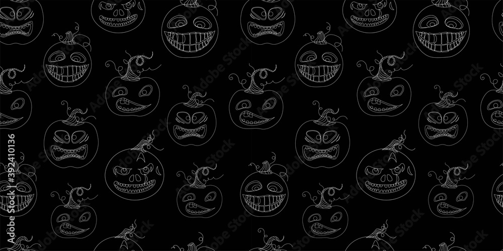 Halloween seamless pattern. pumpkin is scary and cute. Vector illustration. Halloween seamless pattern. pumpkin is scary and cute. Vector illustration.