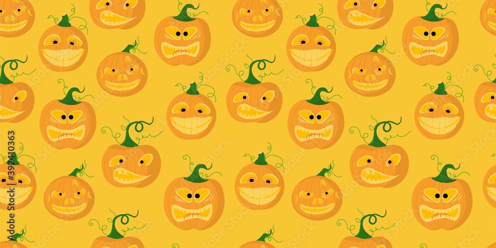 Halloween seamless pattern. pumpkin is scary and cute. Vector illustration. Halloween seamless pattern. pumpkin is scary and cute. Vector illustration.