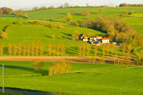 Fields, hamlets and farmland, Allier Auvergne France