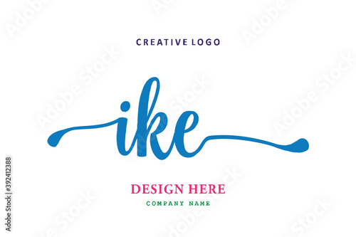 IKE lettering logo is simple, easy to understand and authoritative