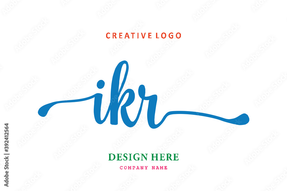 Obraz premium IKR lettering logo is simple, easy to understand and authoritative