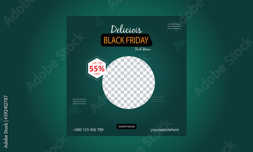 Black Friday Poster or banner Big Discount Offer Design. Shopping day sales design banner.