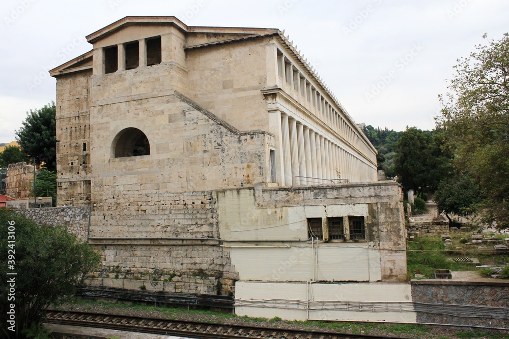 The Stoa of Attalos building, Athens. Greece, November 3 2020. The Stoa of Attalos building, Athens. Greece, November 3 2020.