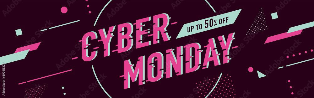 Cyber Monday sale ad template for social media posts, banner, card design, etc.