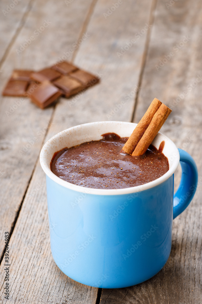 cup of hot chocolate with cinnamon stick cup of hot chocolate with cinnamon stick
