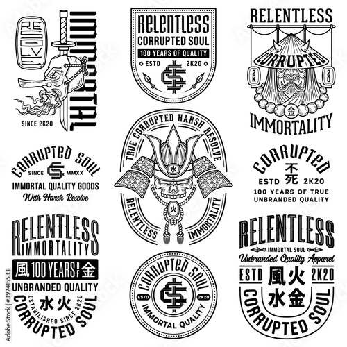 Relentless Immortality Vol 2 black on white vector illustration