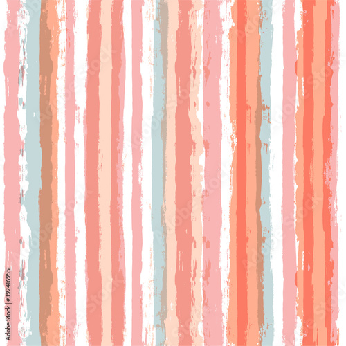 Pink striped pattern, watercolor girly stripe seamless background, pastel color brush strokes. vector grunge stripes, spring abstract paintbrush line backdrop