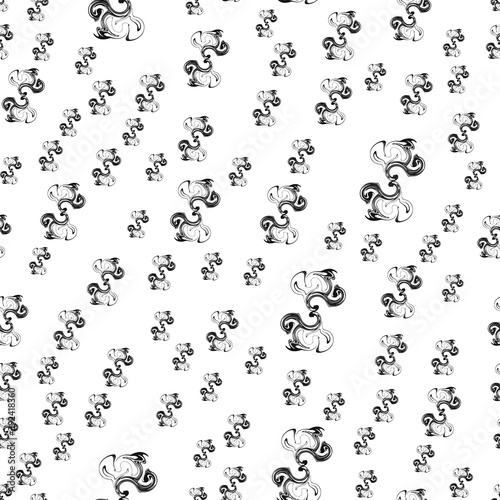 Vector monochrome geometric background. black and white pattern from geometric elements. Repeating parts of the pattern.