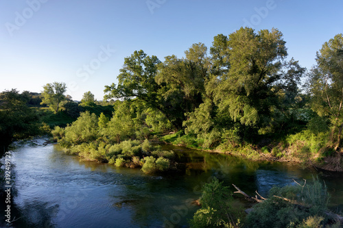 Tavignano river in the eastern plain of Corsica island