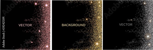 Set of vector abstract backgrounds with copy space for text.Suitable for social media posts, mobile apps, banners design and web/internet. Glitter style. square flyer.