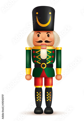 Christmas nutcracker doll. Christmas nutcracker doll. Antique traditional figurine doll.