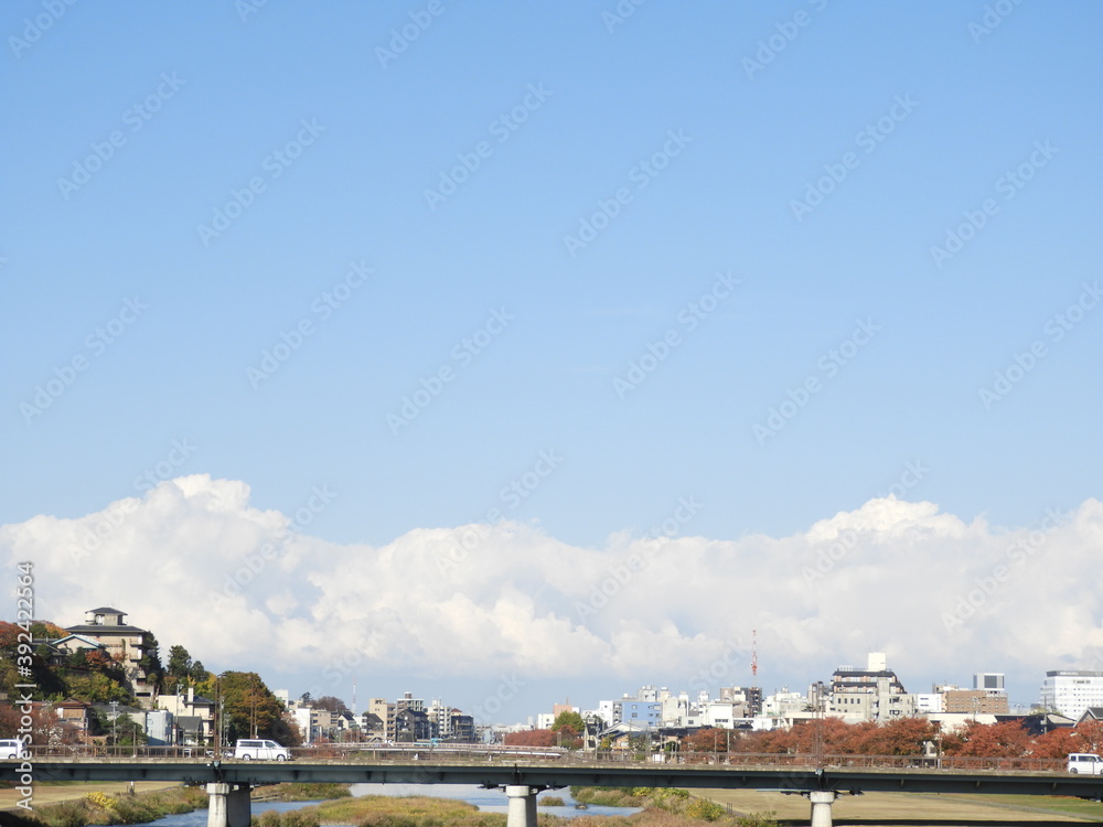 犀川から見る山