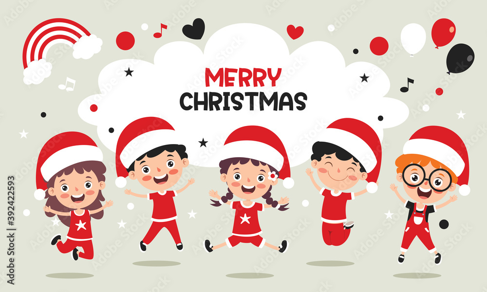 Christmas Greeting With Cartoon Characters Christmas Greeting With Cartoon Characters