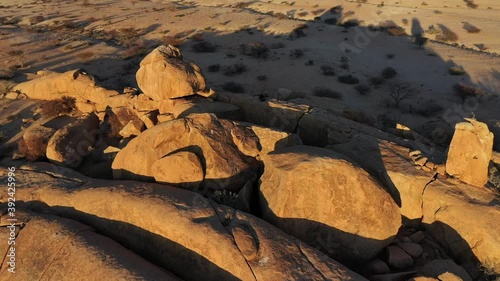 Travel in Namibia, namibia's famous Spitzkoppe mountain landscape, a famous tourist destination in Africa.