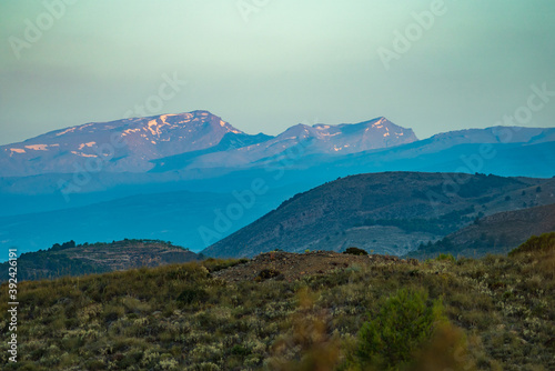 Wallpaper Mural first rays of light in the Mulhacen and Alcazaba in Sierra Nevada Torontodigital.ca