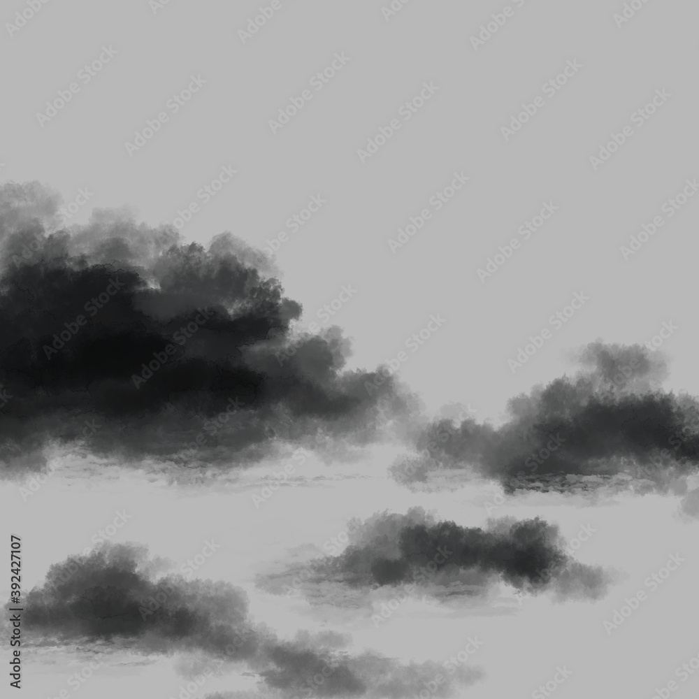 Fototapeta premium モノトーンの曇り空