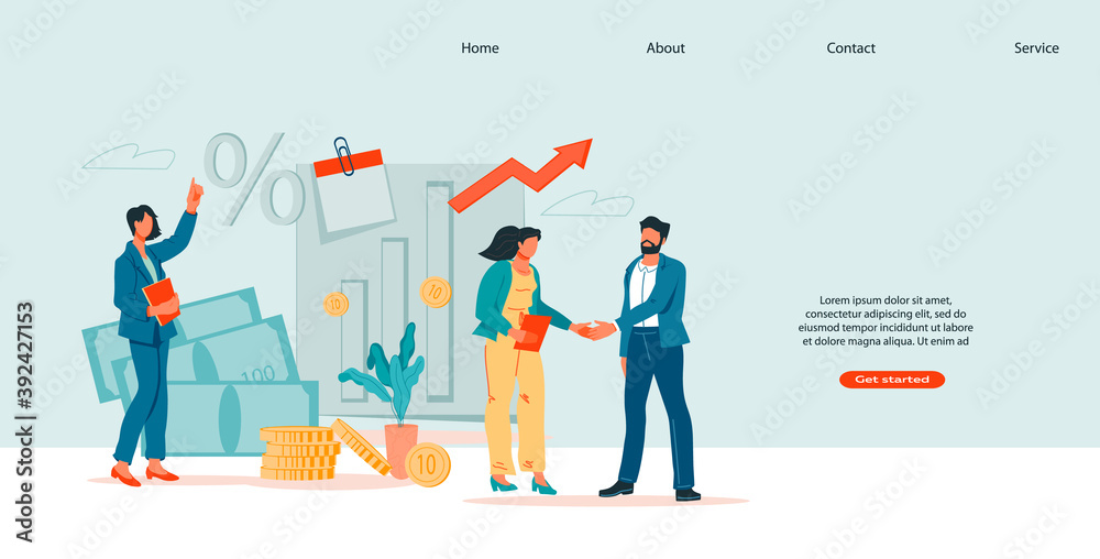 Business partnership and hand shake, signing documents and partners agreement concept for website or landing page with business people, flat vector illustration. Business successful negotiations. Business partnership and hand shake, signing documents and partners agreement concept for website or landing page with business people, flat vector illustration. Business successful negotiations.