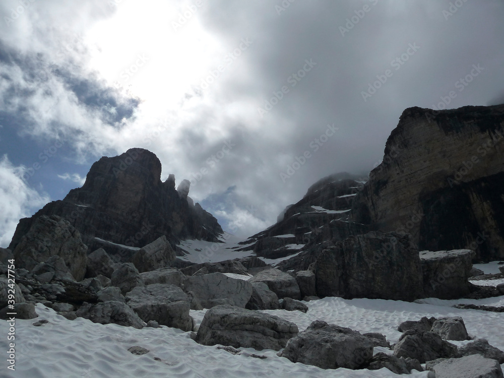 Obraz premium Bocchette mountain tour, Brenta, Dolomites, Italy