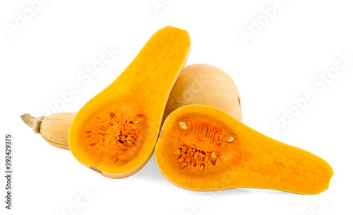 Butternut squash isolated on white background