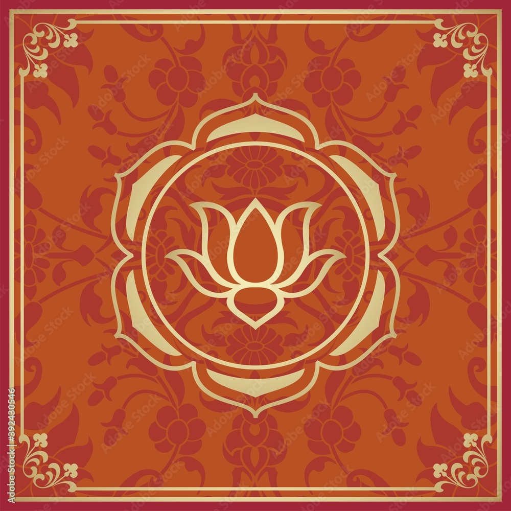 water lily, wedding card design, royal India water lily, wedding card design, royal India