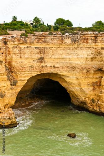 Coastline, cliffs and rock formations near Carvoeiro, Algarve, Portugal