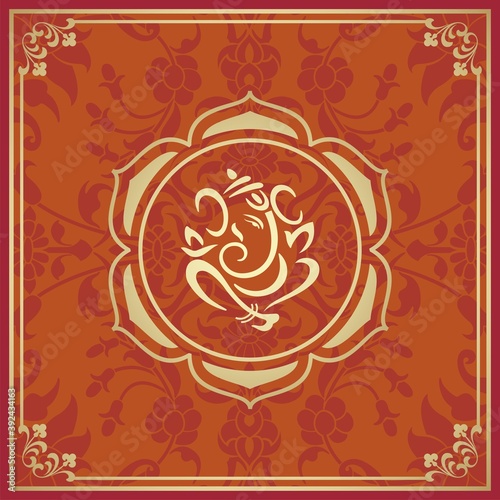 Ganesha, wedding card, royal Rajasthan, India	