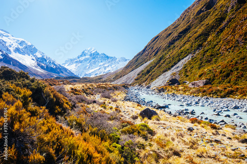 Hooker Valley Track at Mt Cook in New Zealand