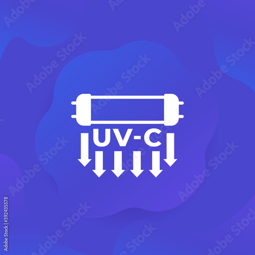 UV-C germicidal lamp icon, vector