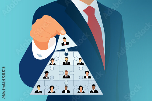Vector of a CEO building a success team