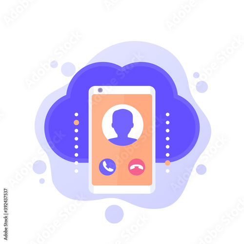 voip phone call vector icon