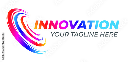 Digital Innovation business logo with Color Circle Strokes.