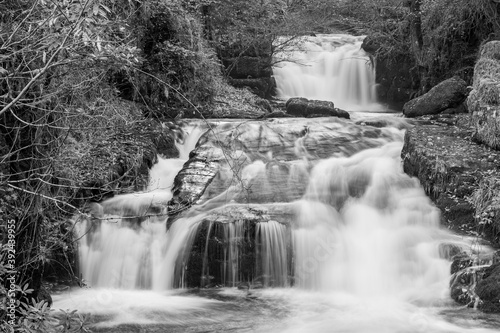 Long exposure of the big waterfall at Watersmmet in Exmoor National Park photo