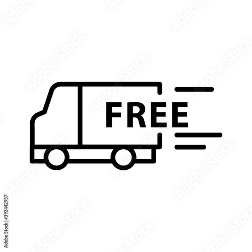 free delivery icon isolated on white background from cyber monday collection. free delivery icon trendy and modern free delivery symbol for logo, web, app, UI. free delivery icon simple sign. 