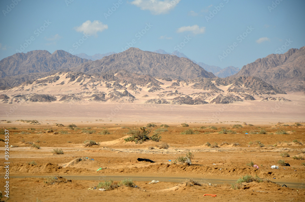 Jeep safari.Photos were taken while driving. Desert of Sinai Peninsula, Egypt. Near Sharm El Sheikh