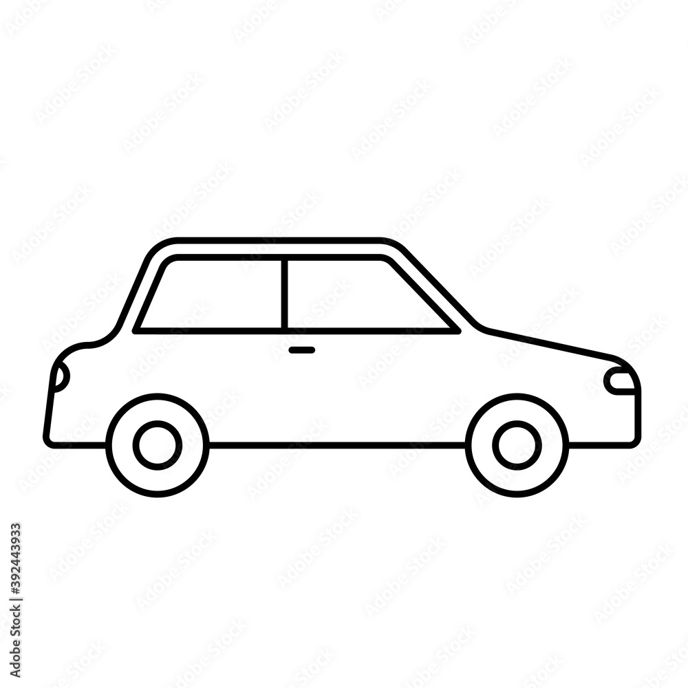 car outline vector icons isolated on white. auto car icon for web and ui design, mobile apps and print products
