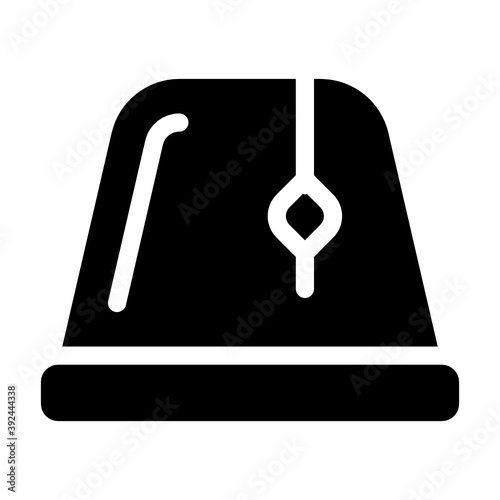 
A solid icon of taqiyah in editable style 
