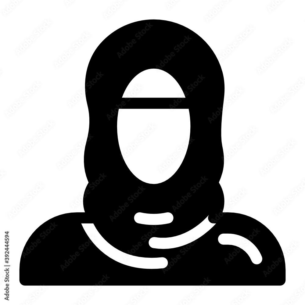 A girl wearing hijab representing arabic woman icon
A girl wearing hijab representing arabic woman icon