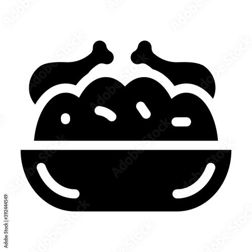 
Chicken rice vector in modern filled style 
