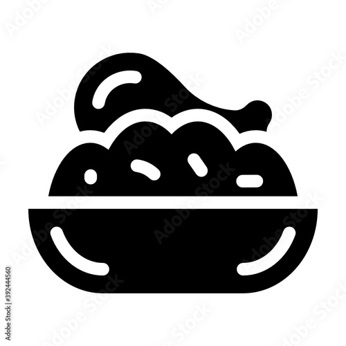 
Chicken rice vector in modern filled style 
