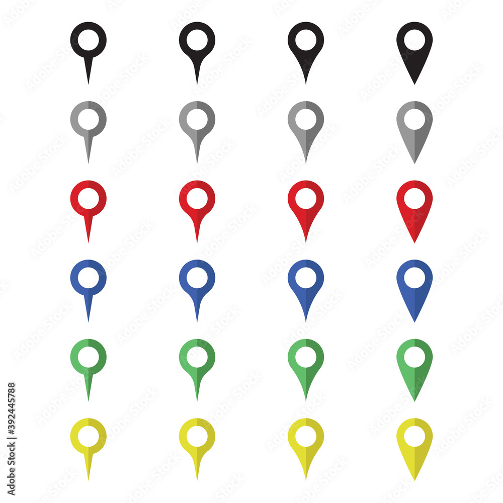 set of bright map pointers set of bright map pointers