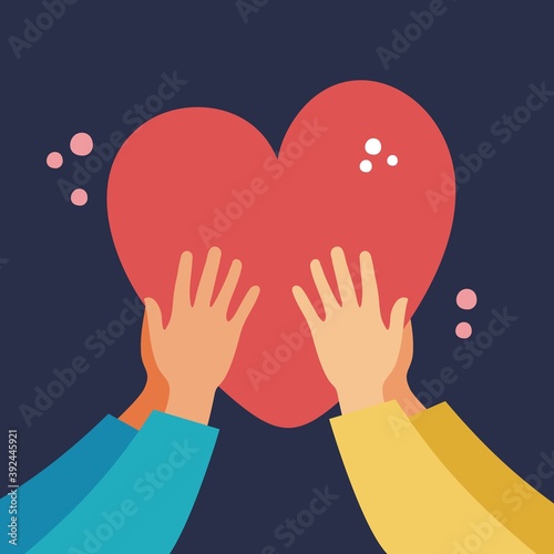 Hands hold the heart