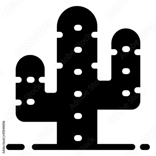 
Prickly plant,  solid icon of spanish cactus 
