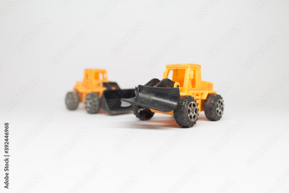 Construction vehicle 2 cars White background