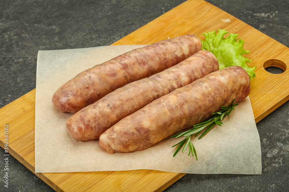 Raw pork meat sausages for grill Raw pork meat sausages for grill