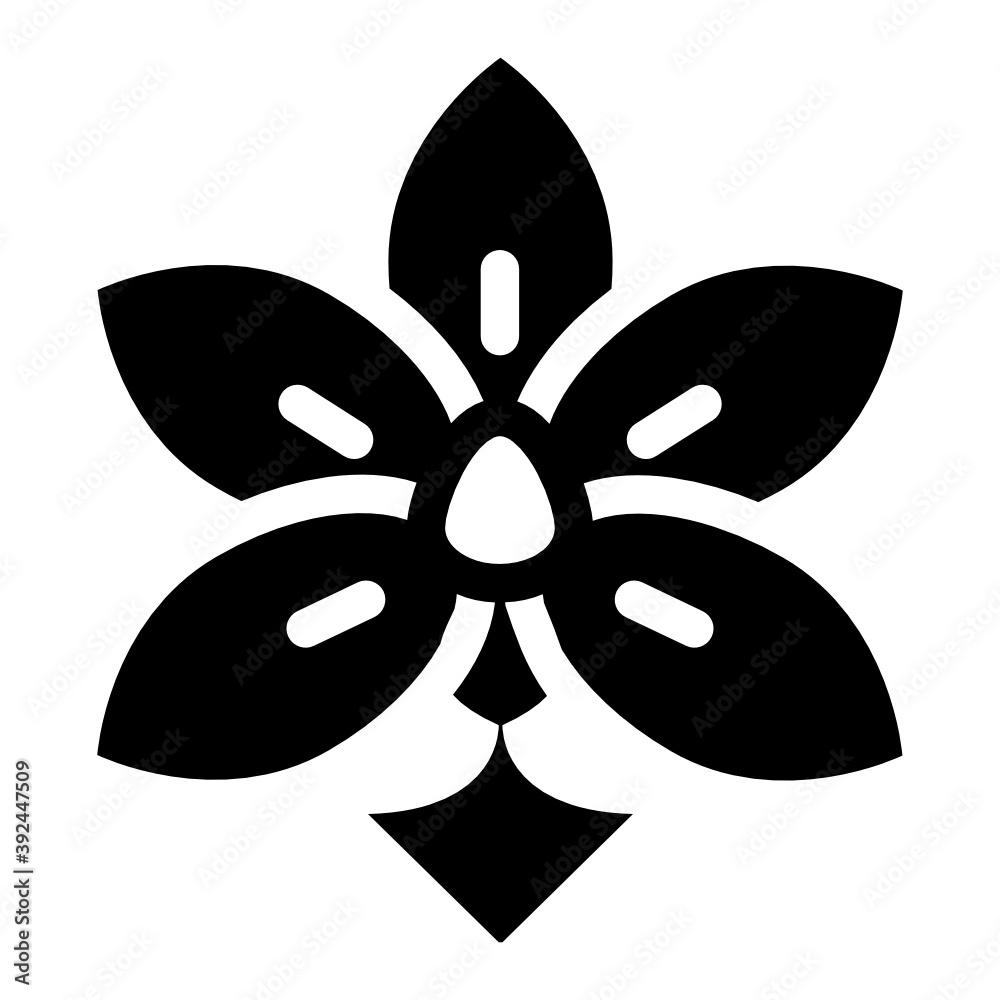 Moon orchid icon, national flower in solid style
Moon orchid icon, national flower in solid style