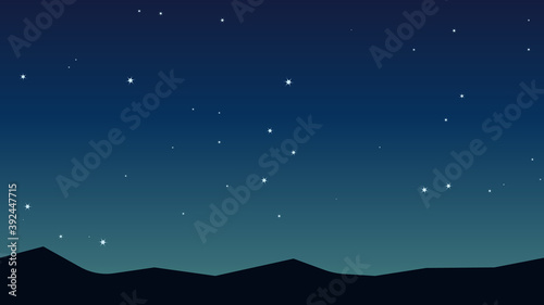 山奥の星空　背景イラスト　天体観測