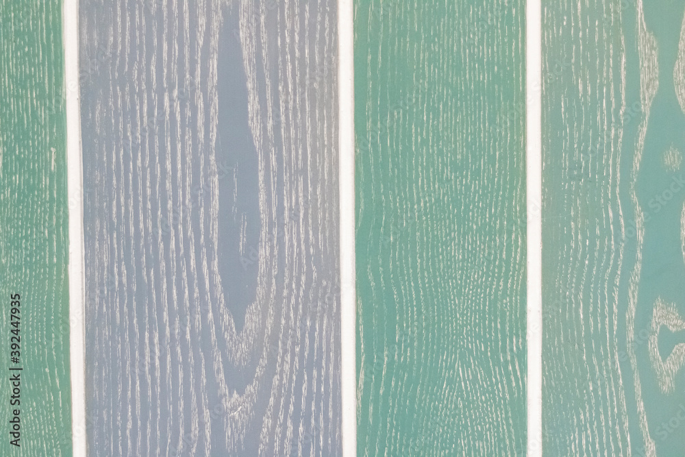 Fototapeta premium Strip pattern of green and blue wood pattern